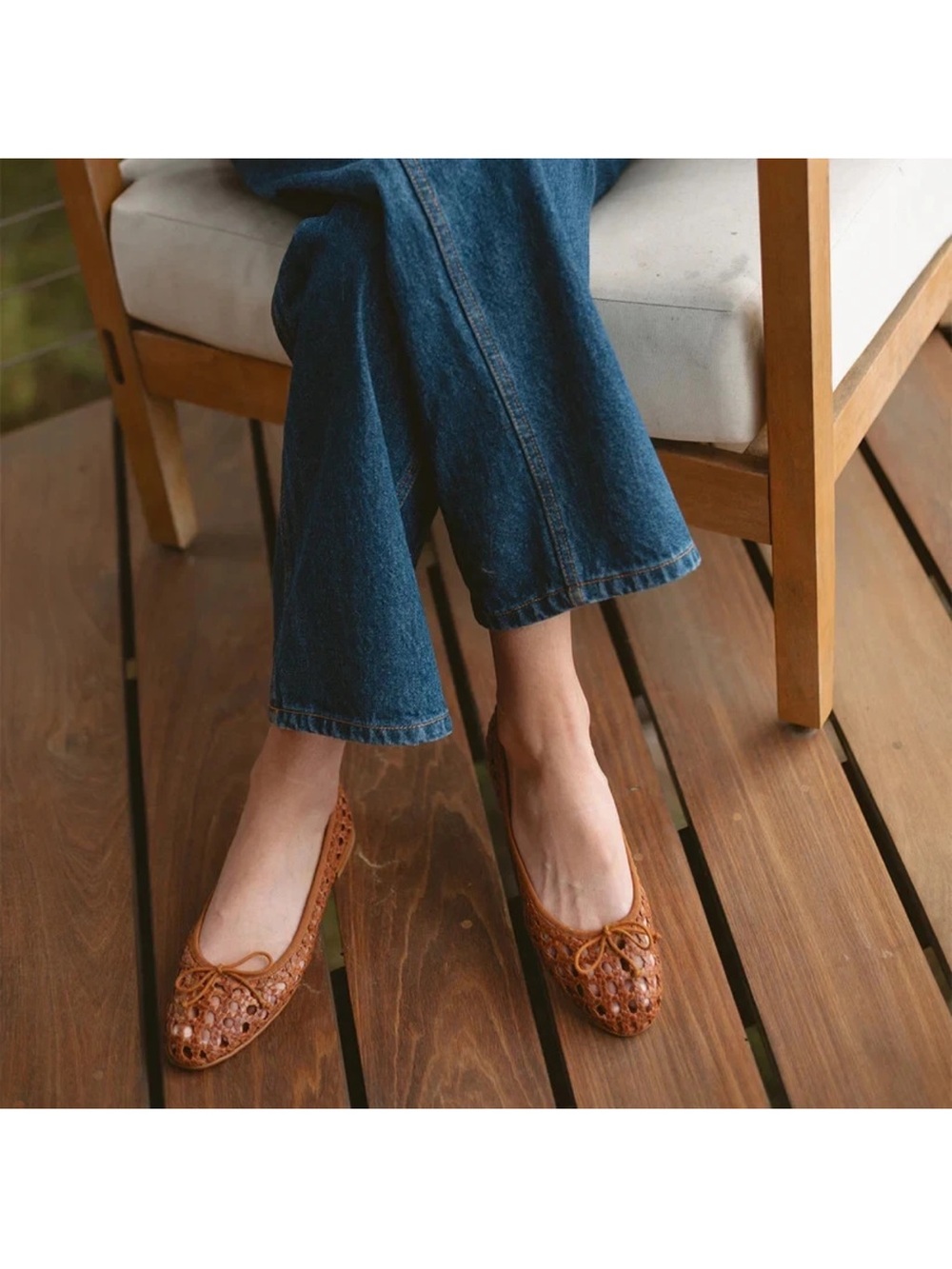 NWT Margaux “The Demi” Brown Woven Ballet Flats